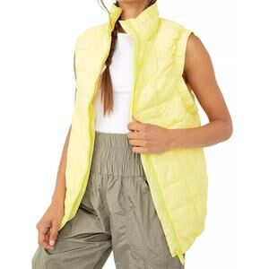 Free People Movement Piper Packable Puffer Vest in Acid Lime Size Medium